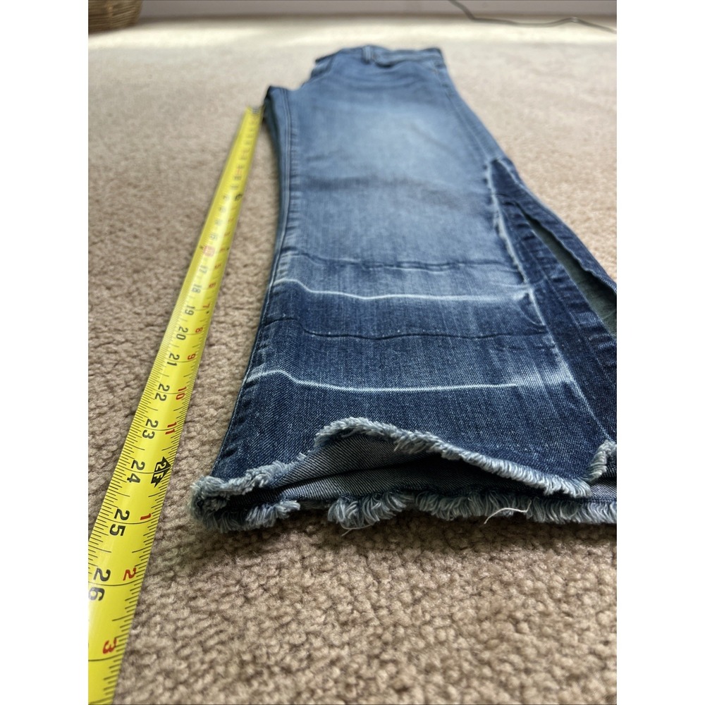 Parker Smith Woman Jeans 27 Straight Crop Leg Raw Hem Side Slit  Made In The USA - Picture 9 of 11